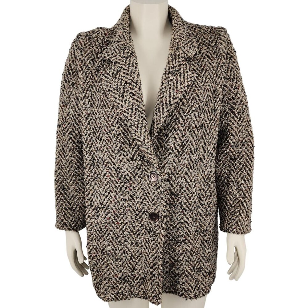 Vintage New York Girl Wool Tweed Coat Size 16 Union Made USA Jacket Stylish